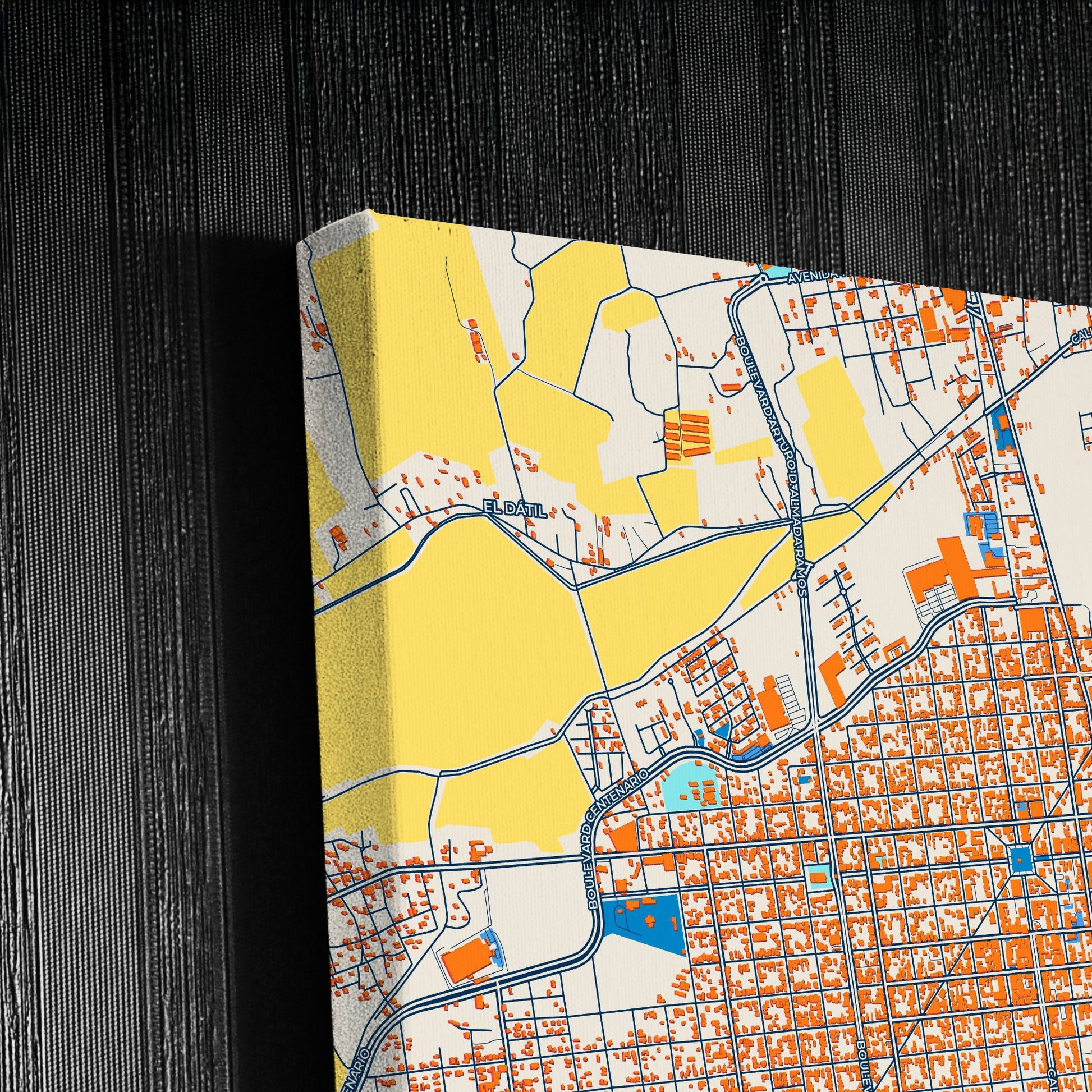 Navojoa Mexico Colorful City Map Canvas Print Detail