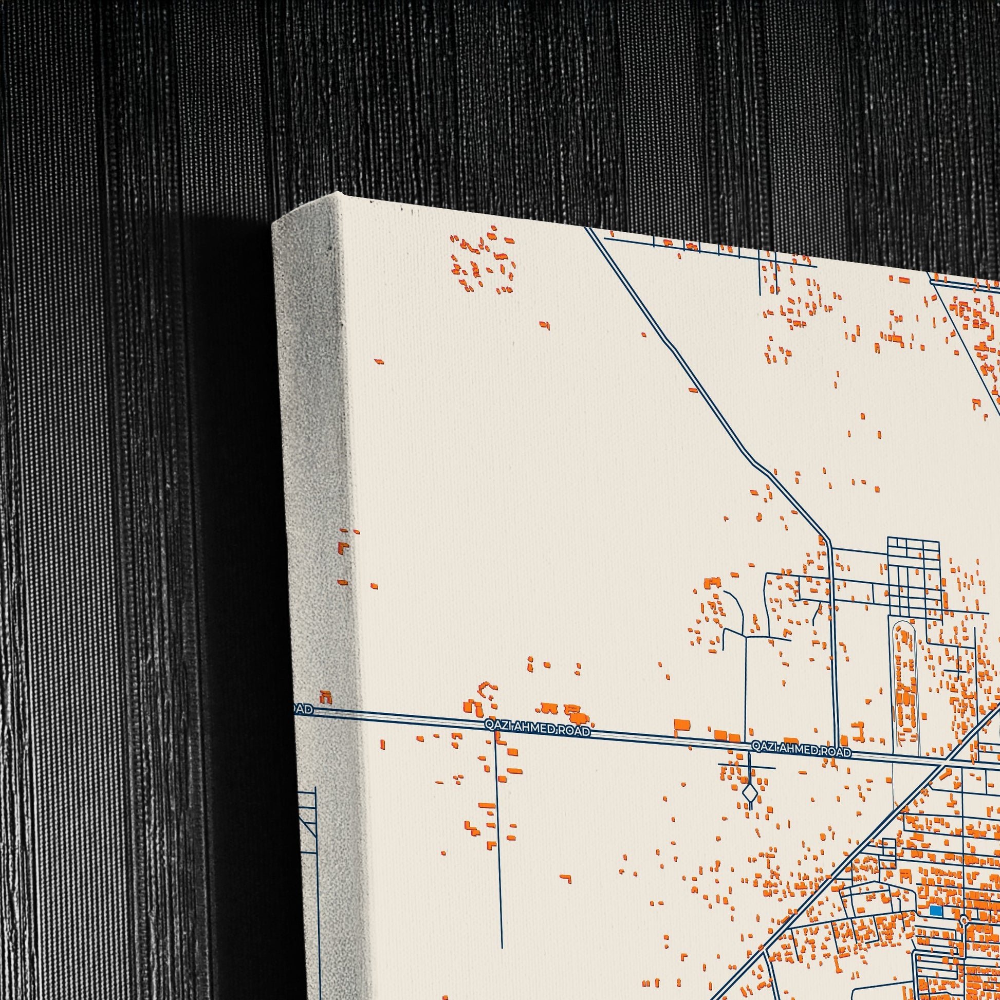 Nawabshah Pakistan Colorful City Map Canvas Print Detail