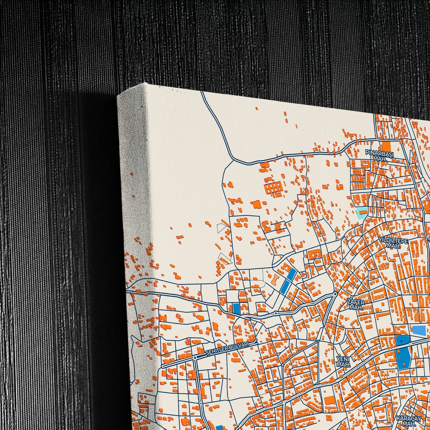 Nazi̇lli̇ Turkey Colorful City Map Canvas Print Detail