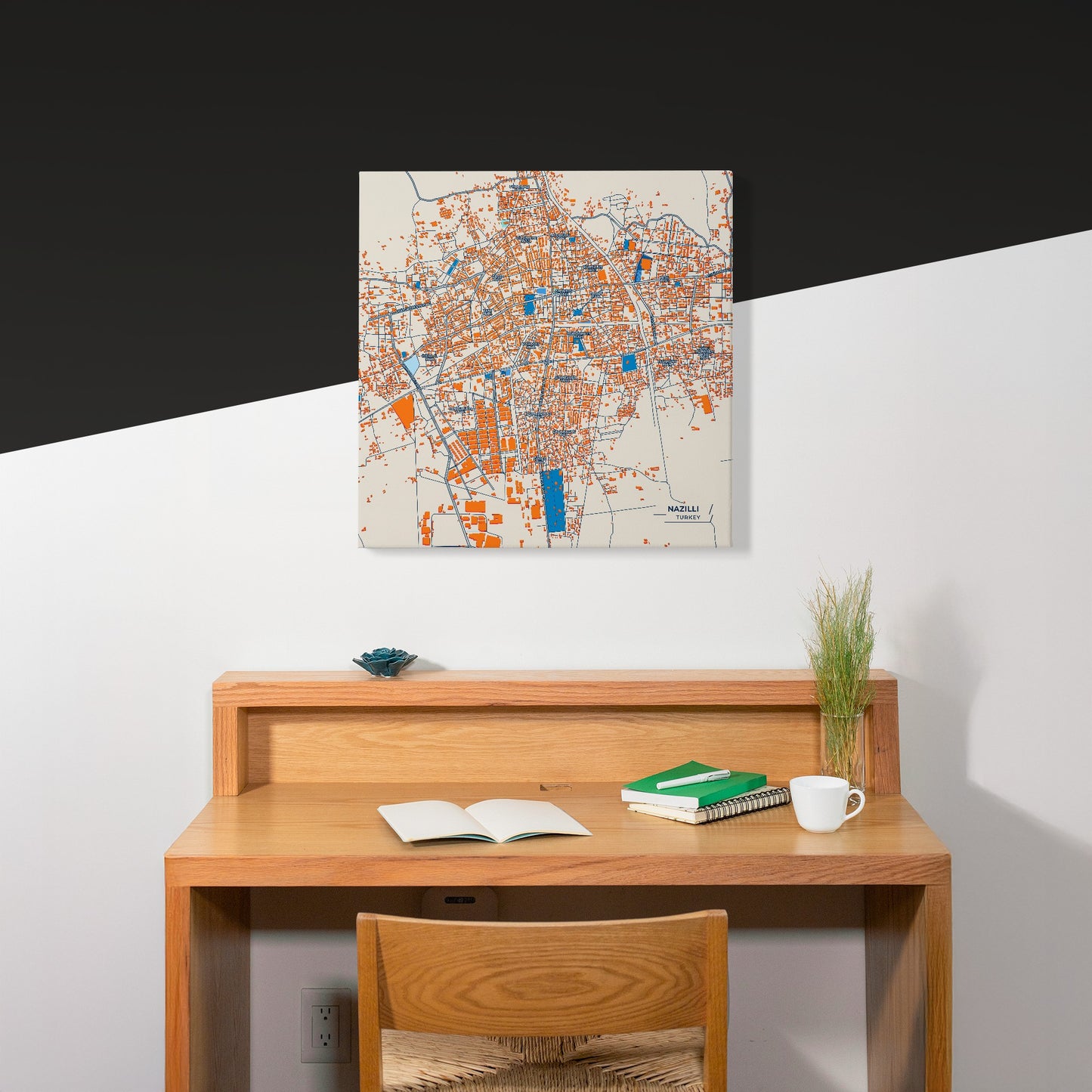 Nazi̇lli̇ Turkey Colorful City Map Canvas Print Scene