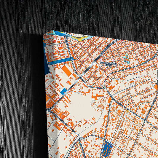 Назрань Russia Colorful City Map Canvas Print Detail