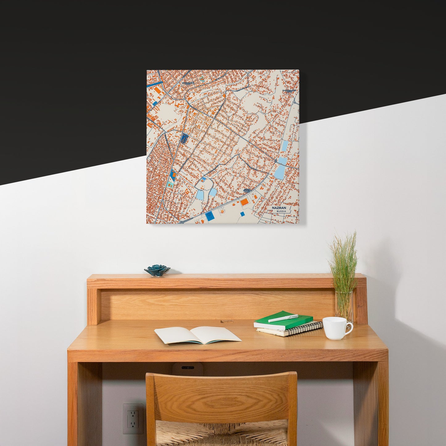 Назрань Russia Colorful City Map Canvas Print Scene