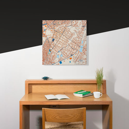 Назрань Russia Colorful City Map Canvas Print Scene