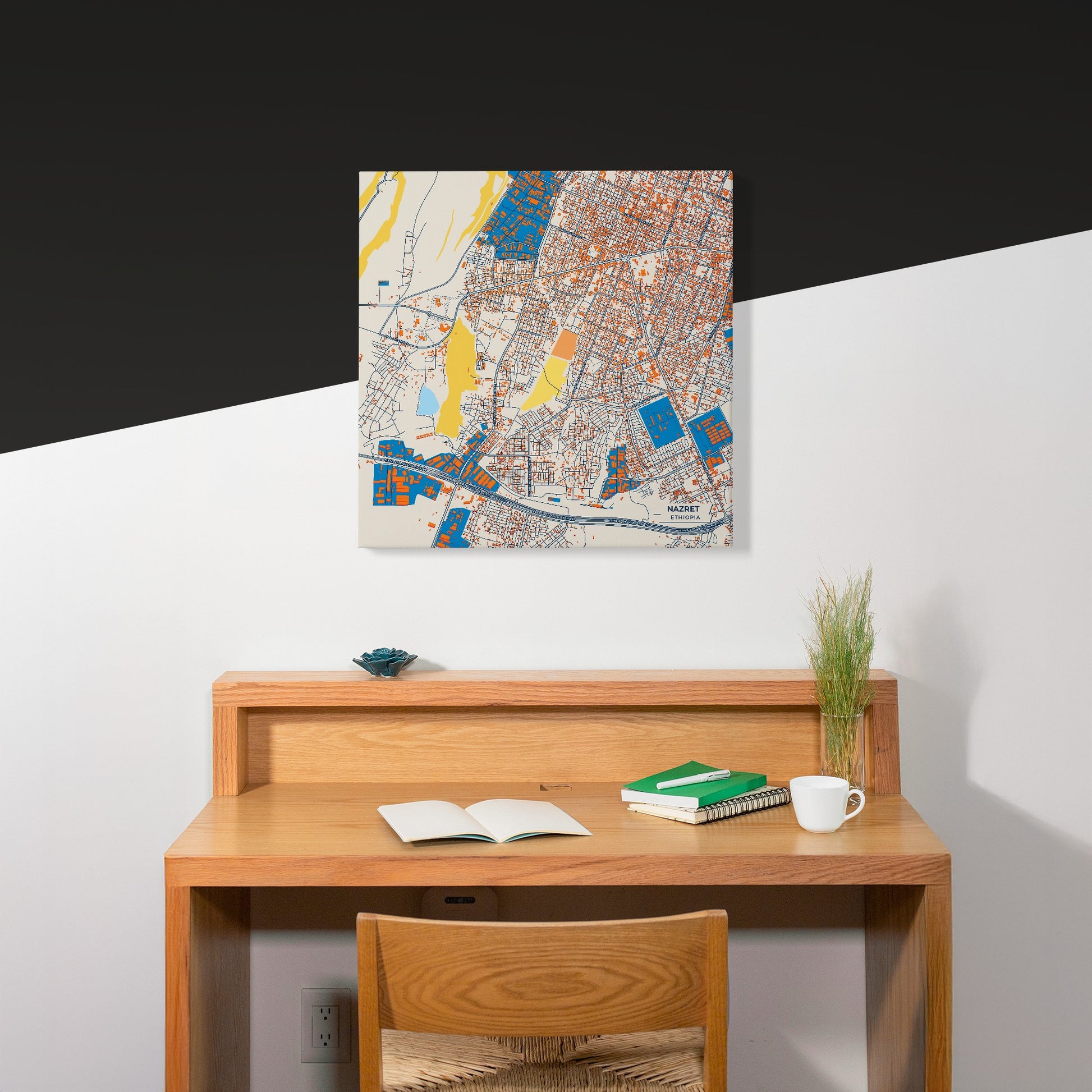 Nazret Ethiopia Colorful City Map Canvas Print Scene