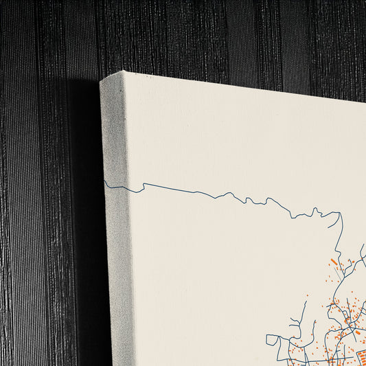 N Dalatando Angola Colorful City Map Canvas Print Detail