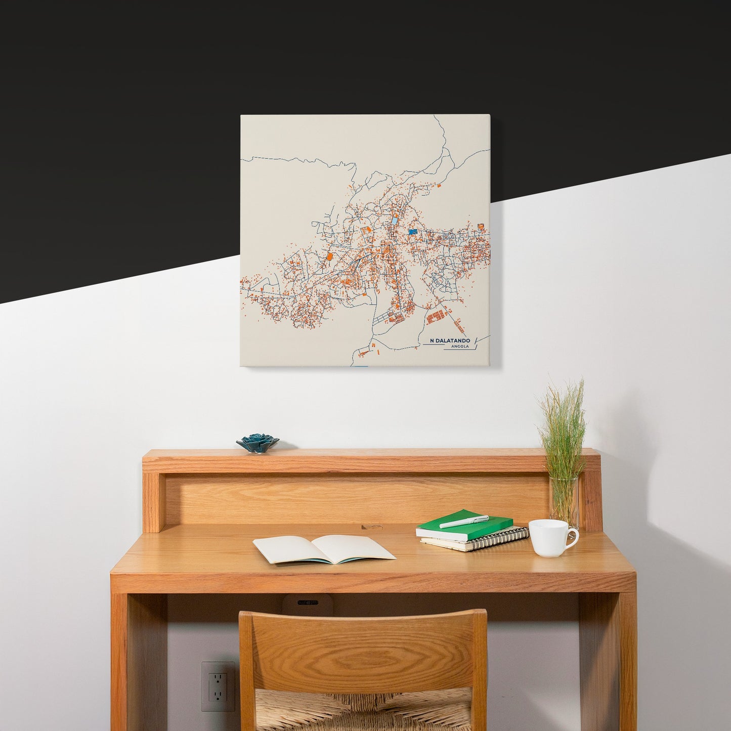 N Dalatando Angola Colorful City Map Canvas Print Scene