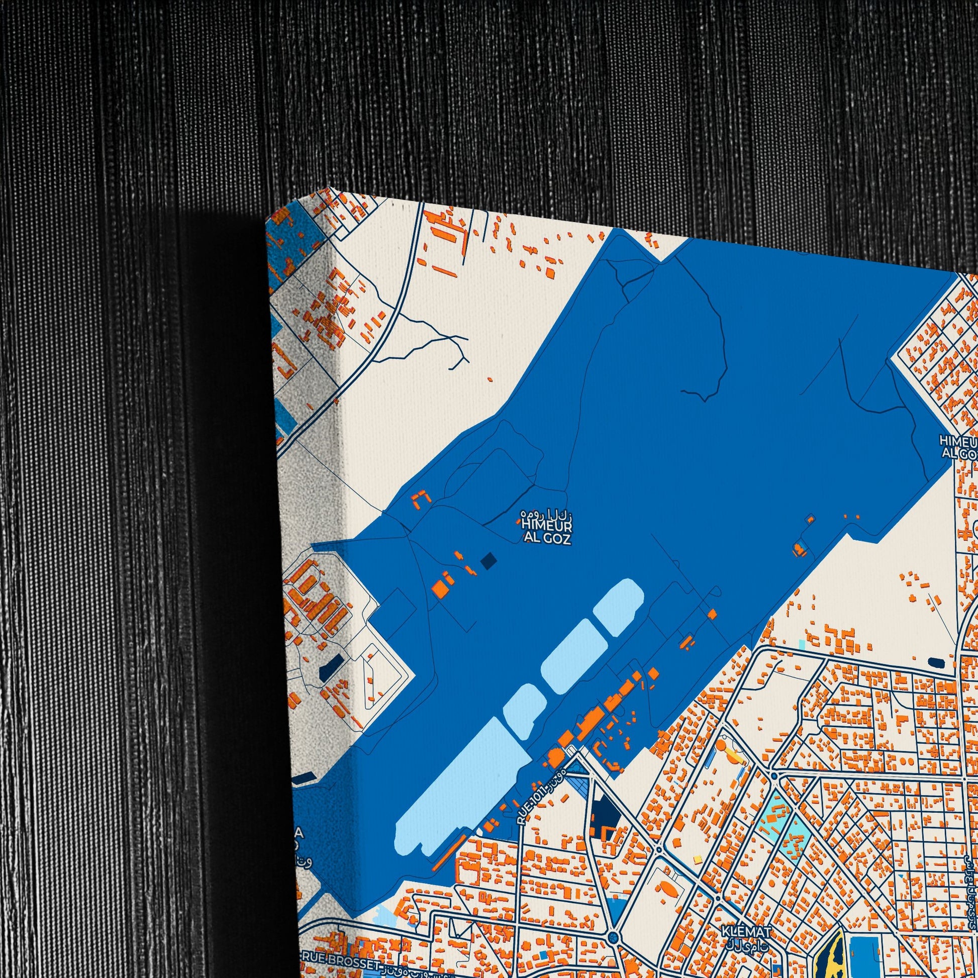 Ndjamena Chad Colorful City Map Canvas Print Detail