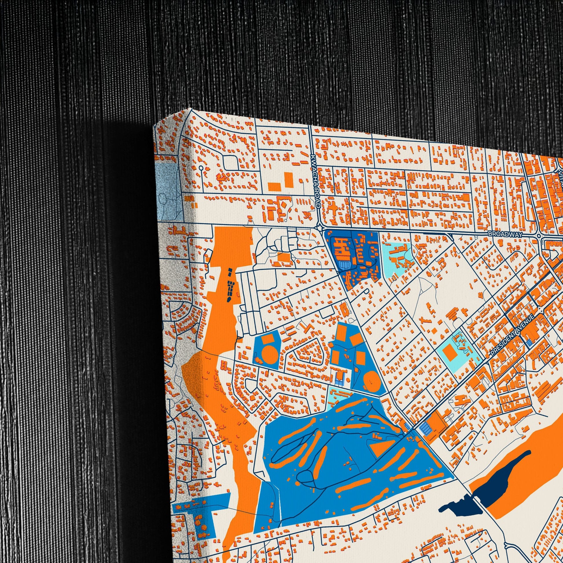 Ndola Zambia Colorful City Map Canvas Print Detail