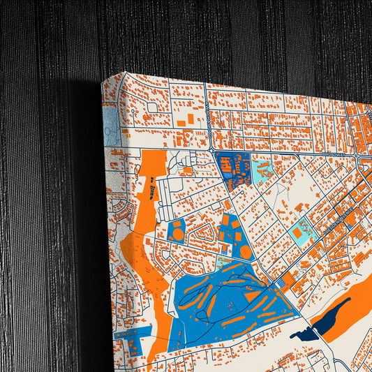 Ndola Zambia Colorful City Map Canvas Print Detail