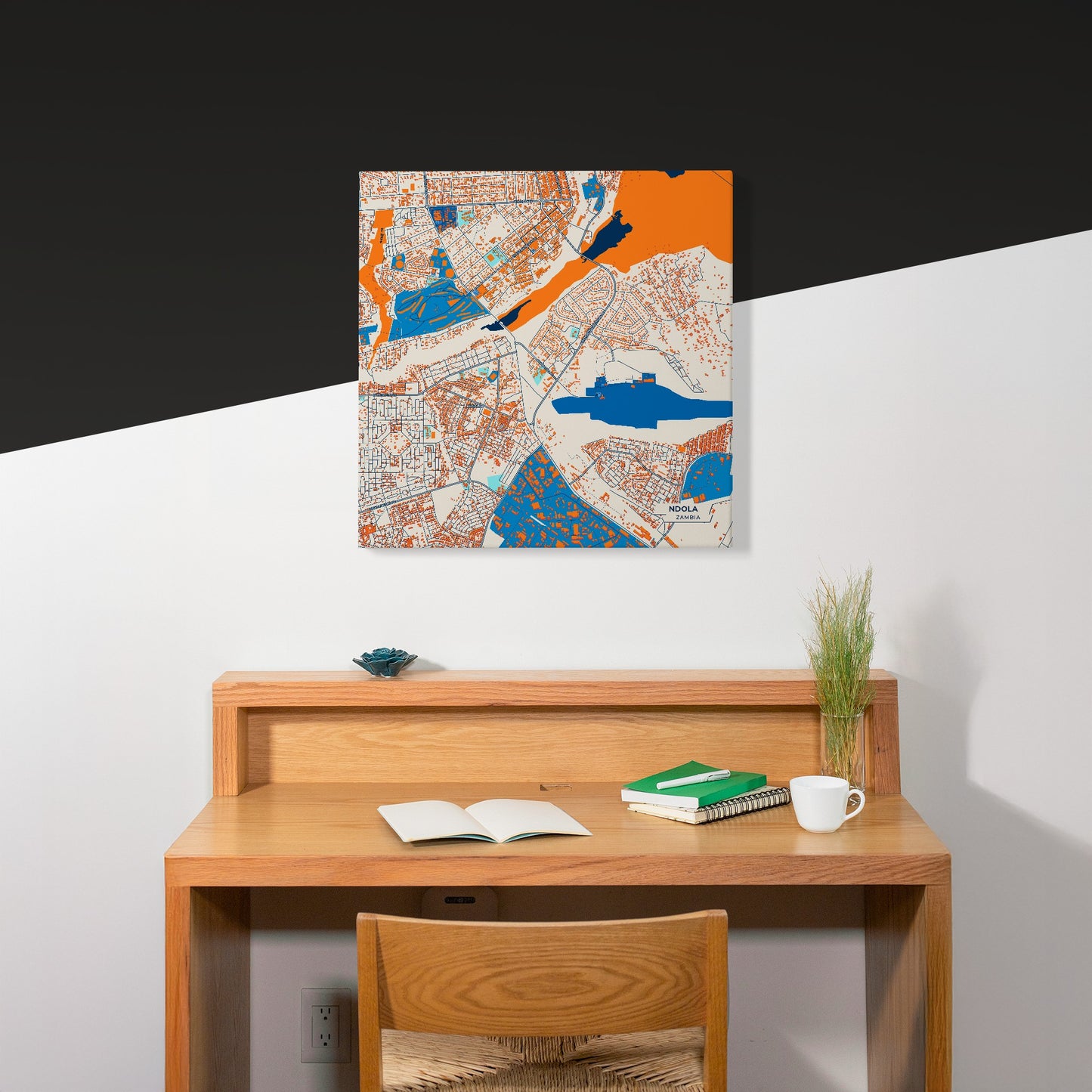 Ndola Zambia Colorful City Map Canvas Print Scene