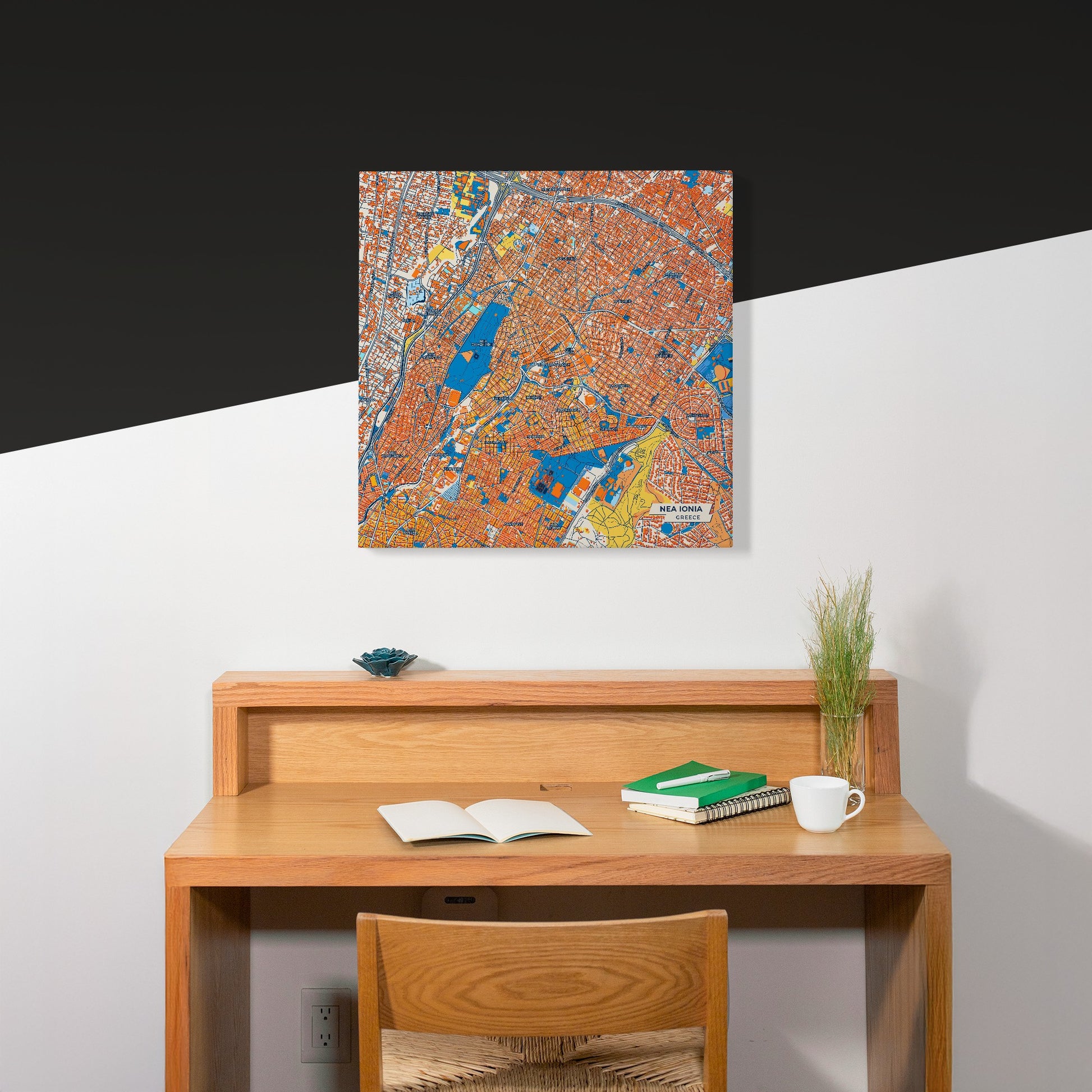 Νεα Ιονια Greece Colorful City Map Canvas Print Scene