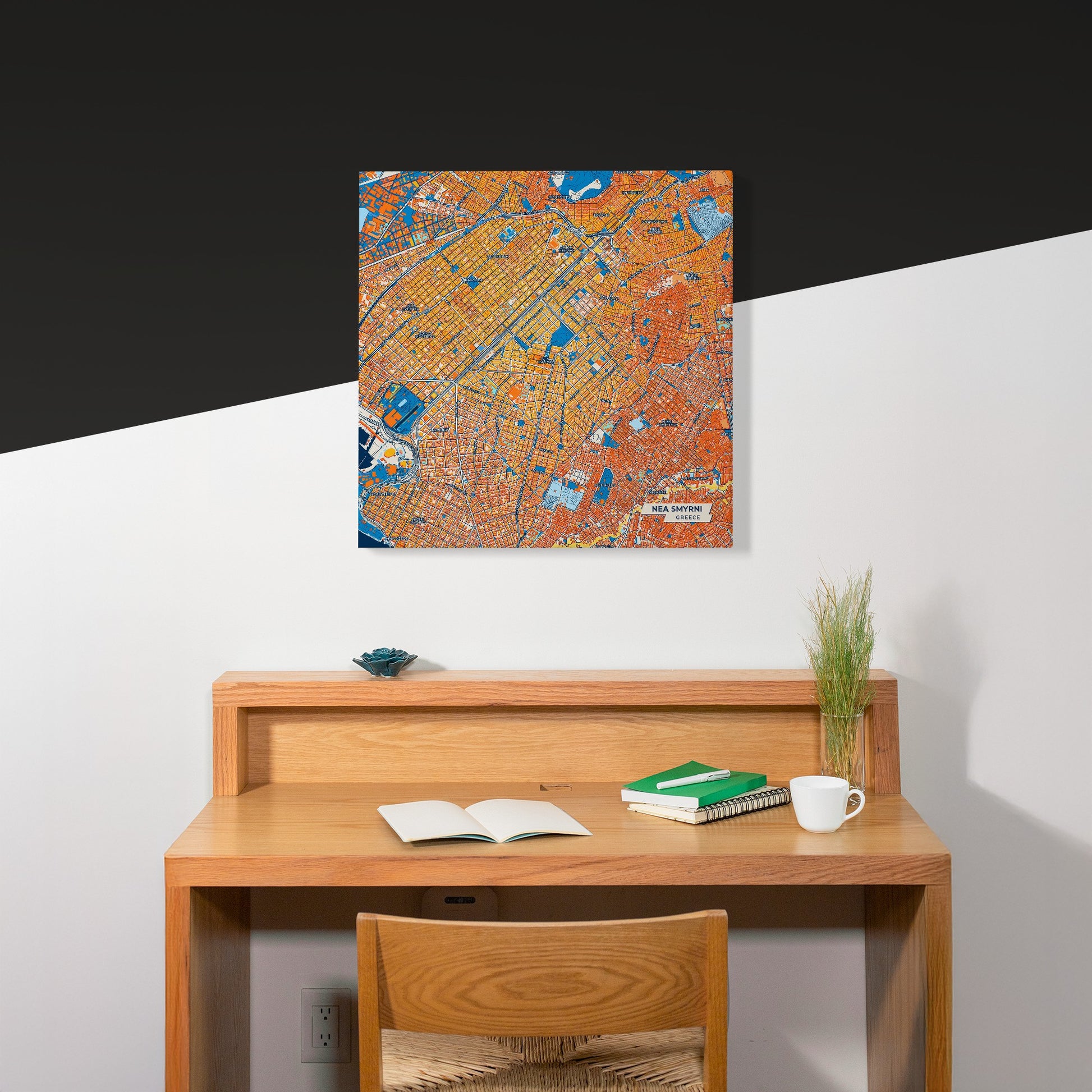 Νεα Σμυρνη Greece Colorful City Map Canvas Print Scene