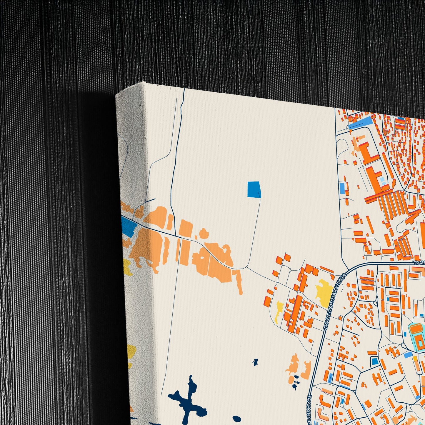 Нефтеюганск Russia Colorful City Map Canvas Print Detail