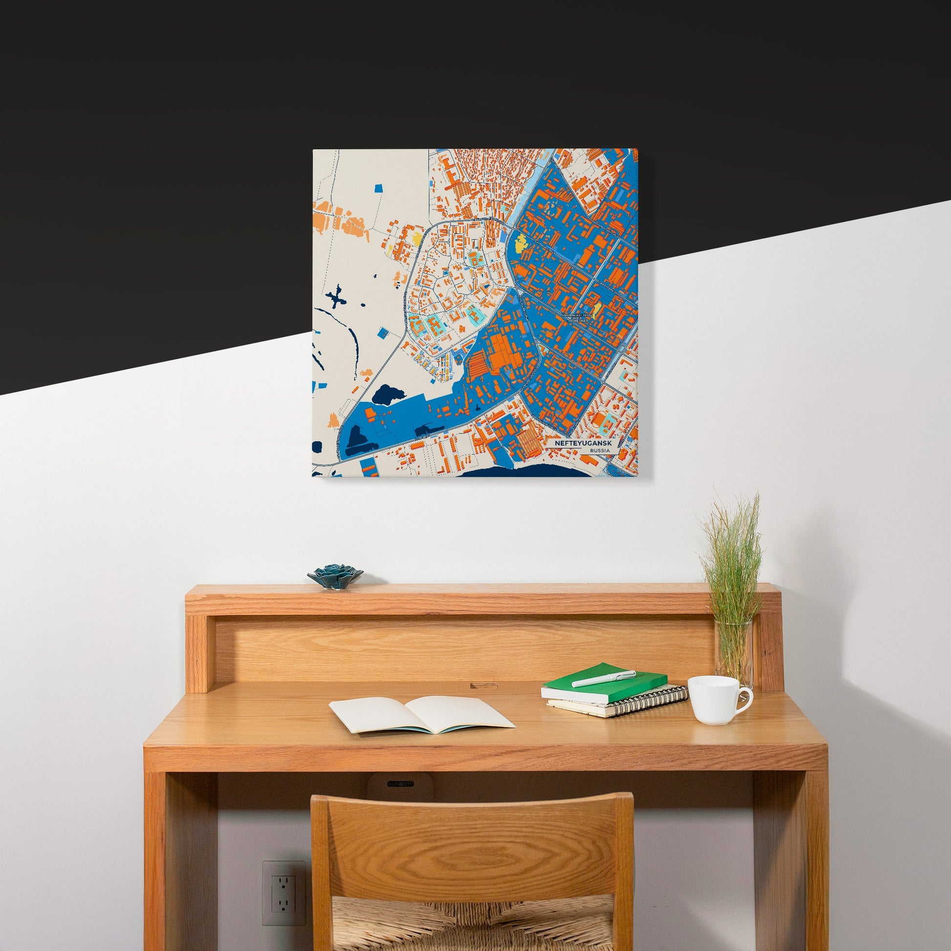 Нефтеюганск Russia Colorful City Map Canvas Print Scene