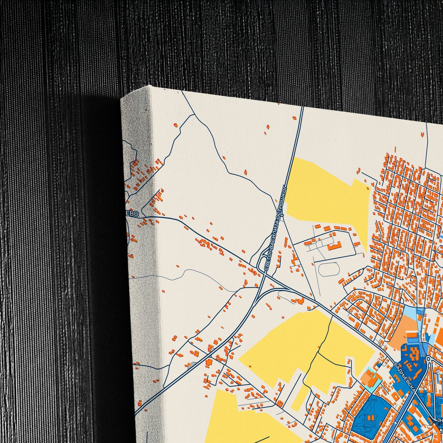 Неготин Serbia Colorful City Map Canvas Print Detail