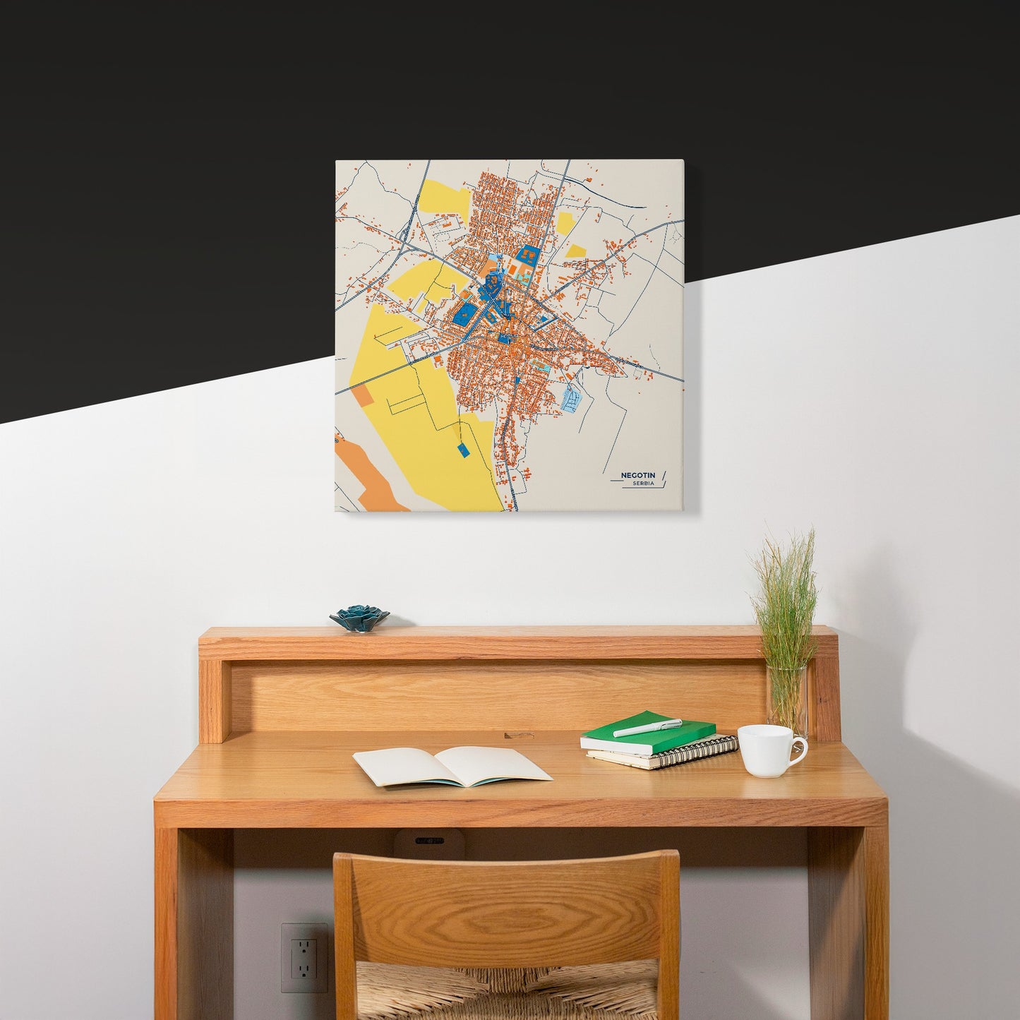 Неготин Serbia Colorful City Map Canvas Print Scene