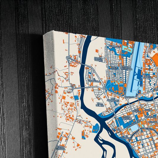 Neiva Colombia Colorful City Map Canvas Print Detail