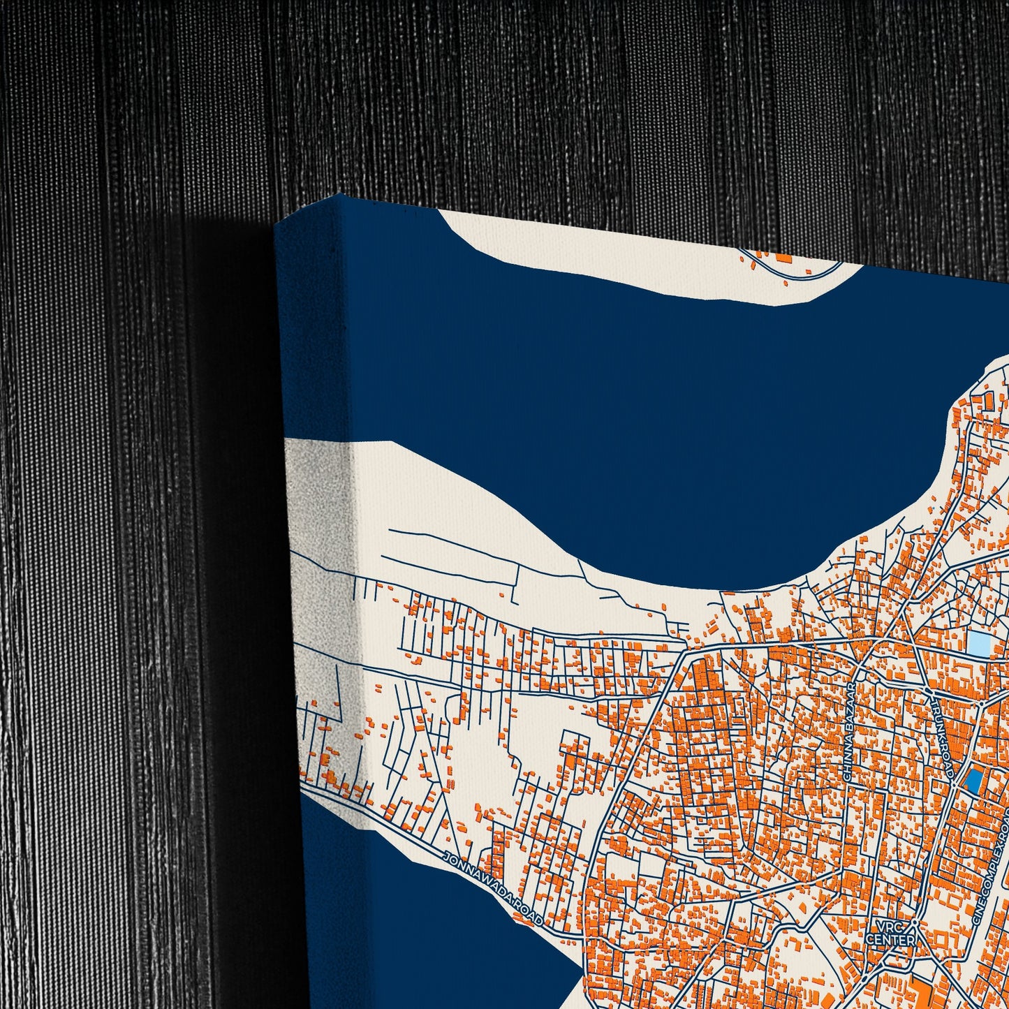 Nellore India Colorful City Map Canvas Print Detail