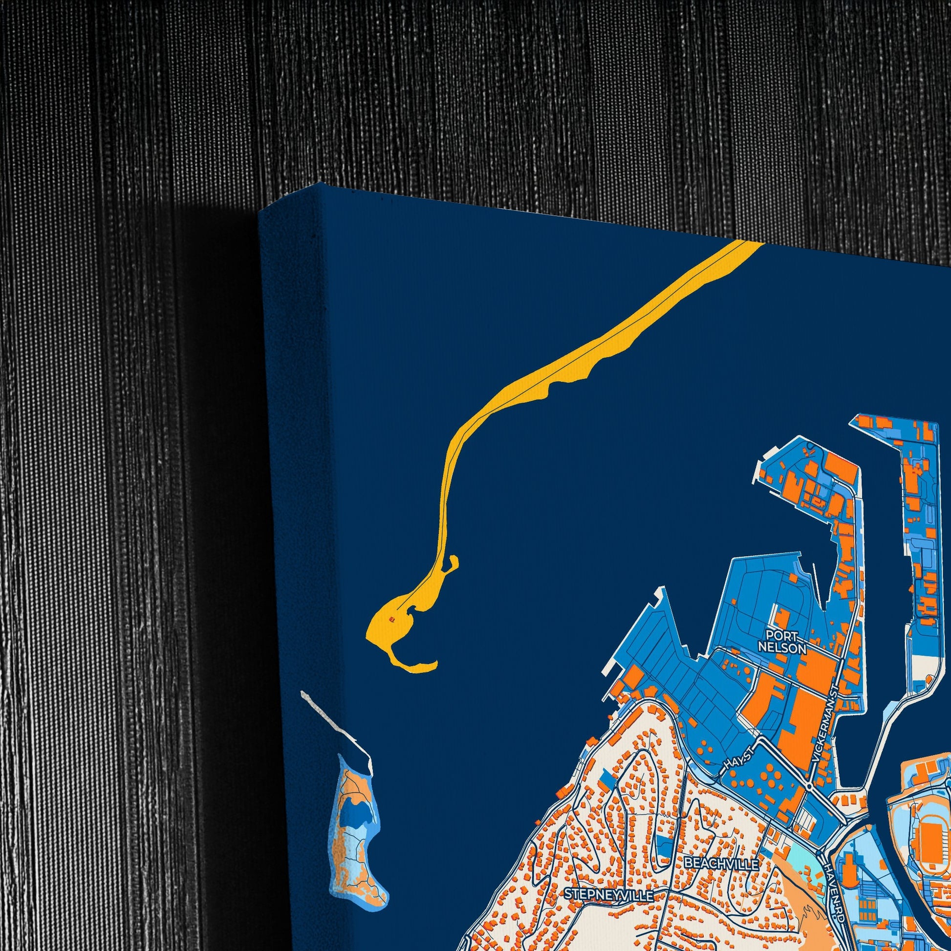 Nelson New Zealand Colorful City Map Canvas Print Detail