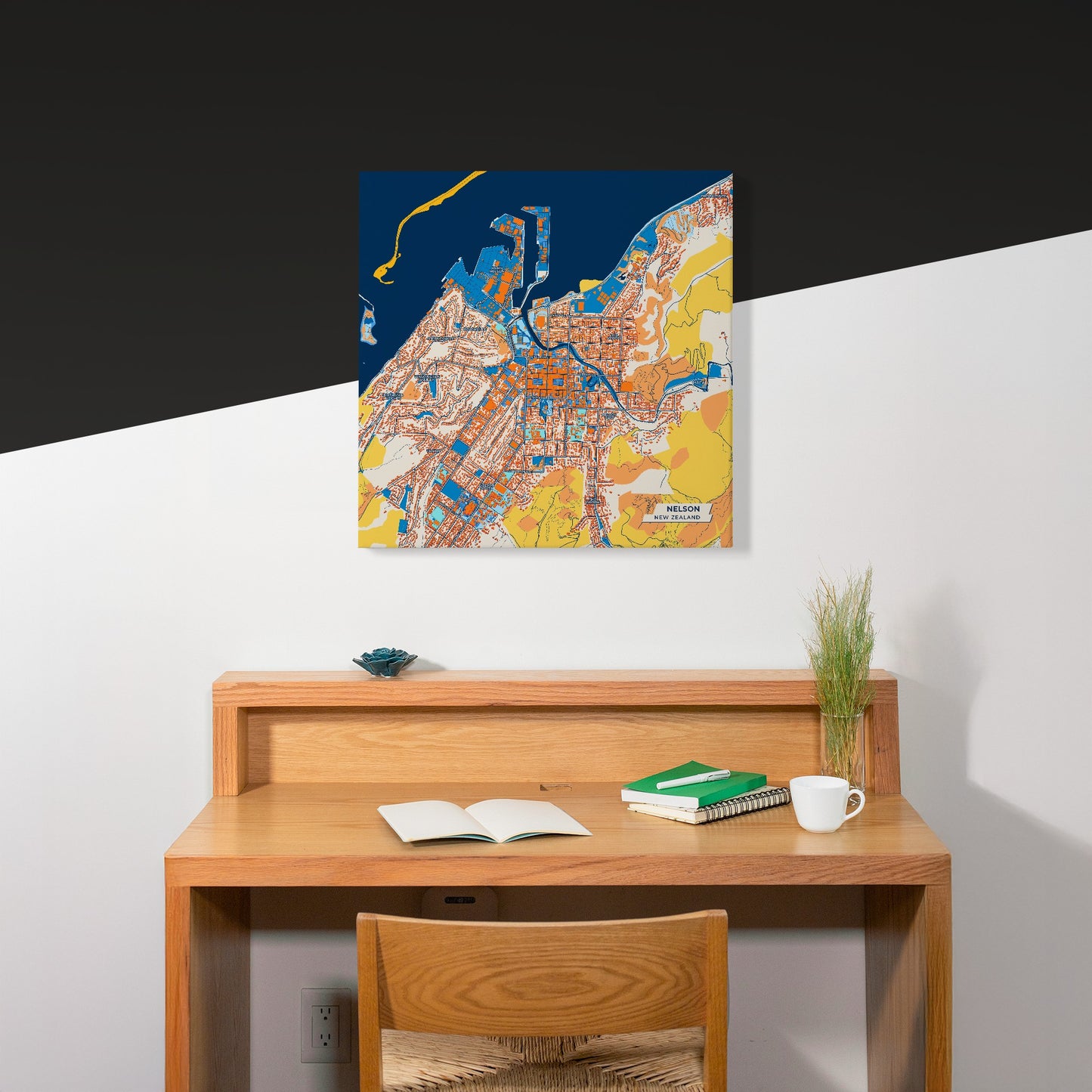 Nelson New Zealand Colorful City Map Canvas Print Scene