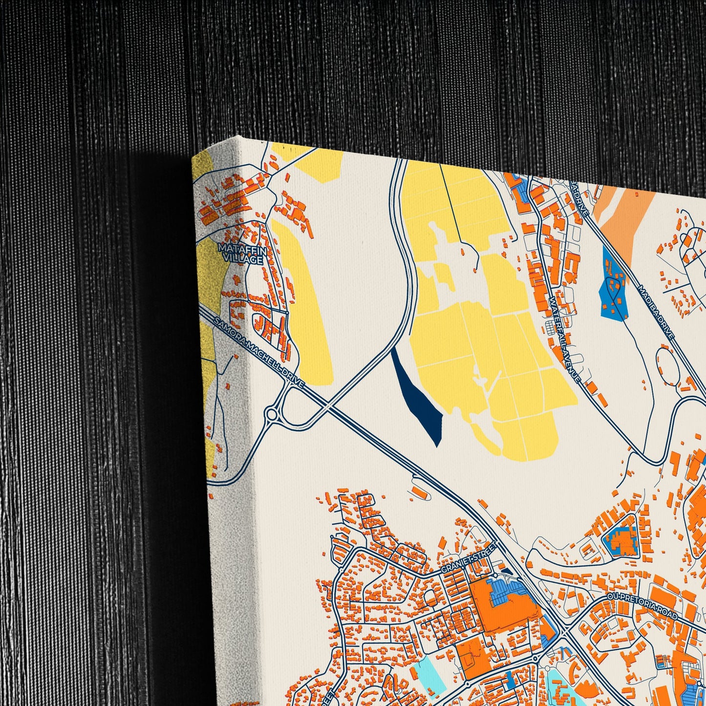 Nelspruit South Africa Colorful City Map Canvas Print Detail