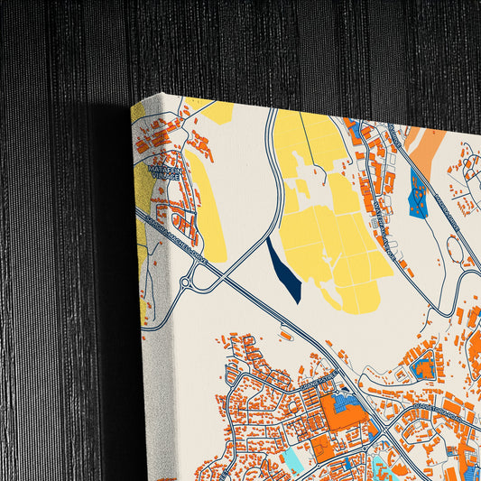 Nelspruit South Africa Colorful City Map Canvas Print Detail