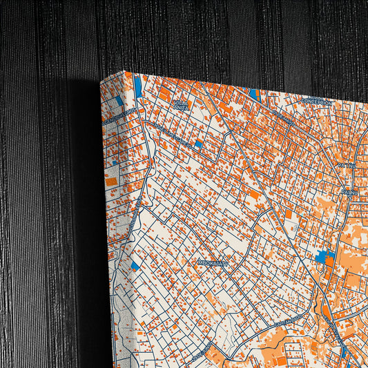 Nemby Paraguay Colorful City Map Canvas Print Detail