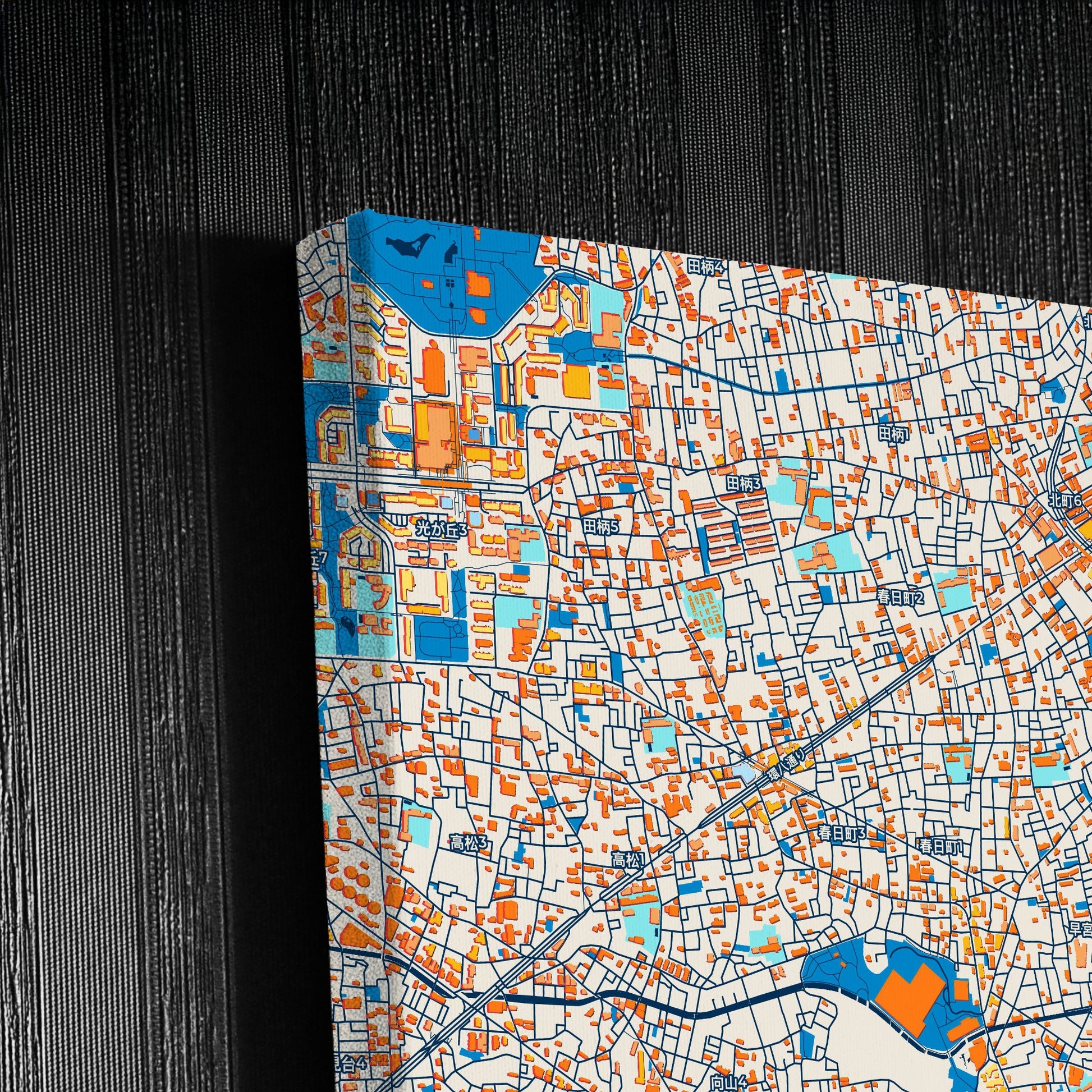 Nerima Japan Colorful City Map Canvas Print Detail