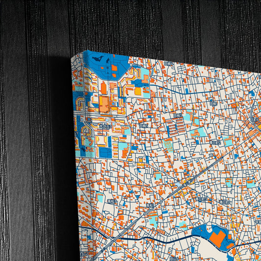 Nerima Japan Colorful City Map Canvas Print Detail