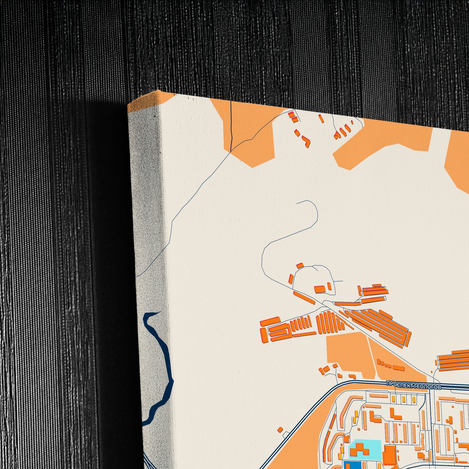 Нерюнгри: Russia Colorful City Map Canvas Print Detail