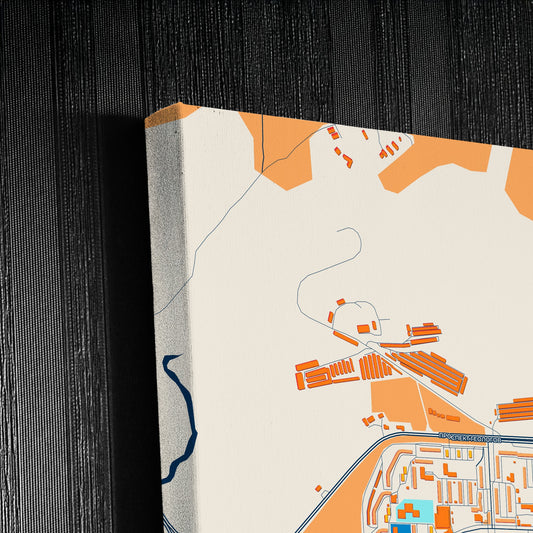 Нерюнгри: Russia Colorful City Map Canvas Print Detail