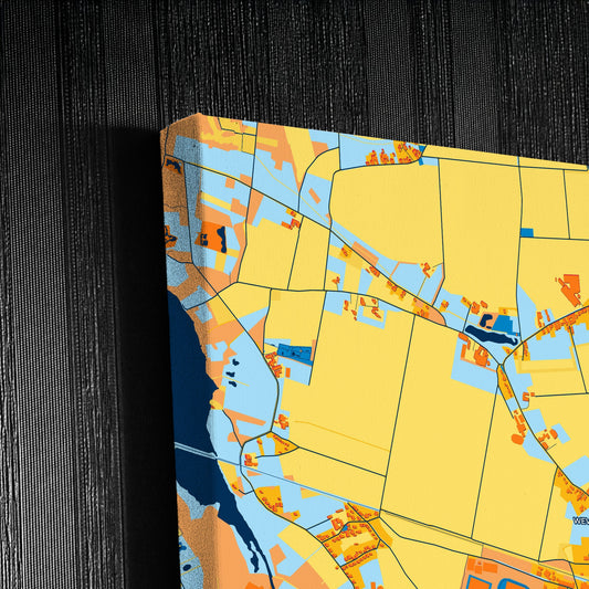 Nettetal Germany Colorful City Map Canvas Print Detail