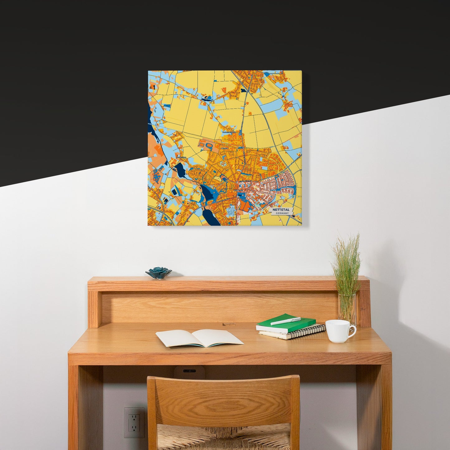 Nettetal Germany Colorful City Map Canvas Print Scene