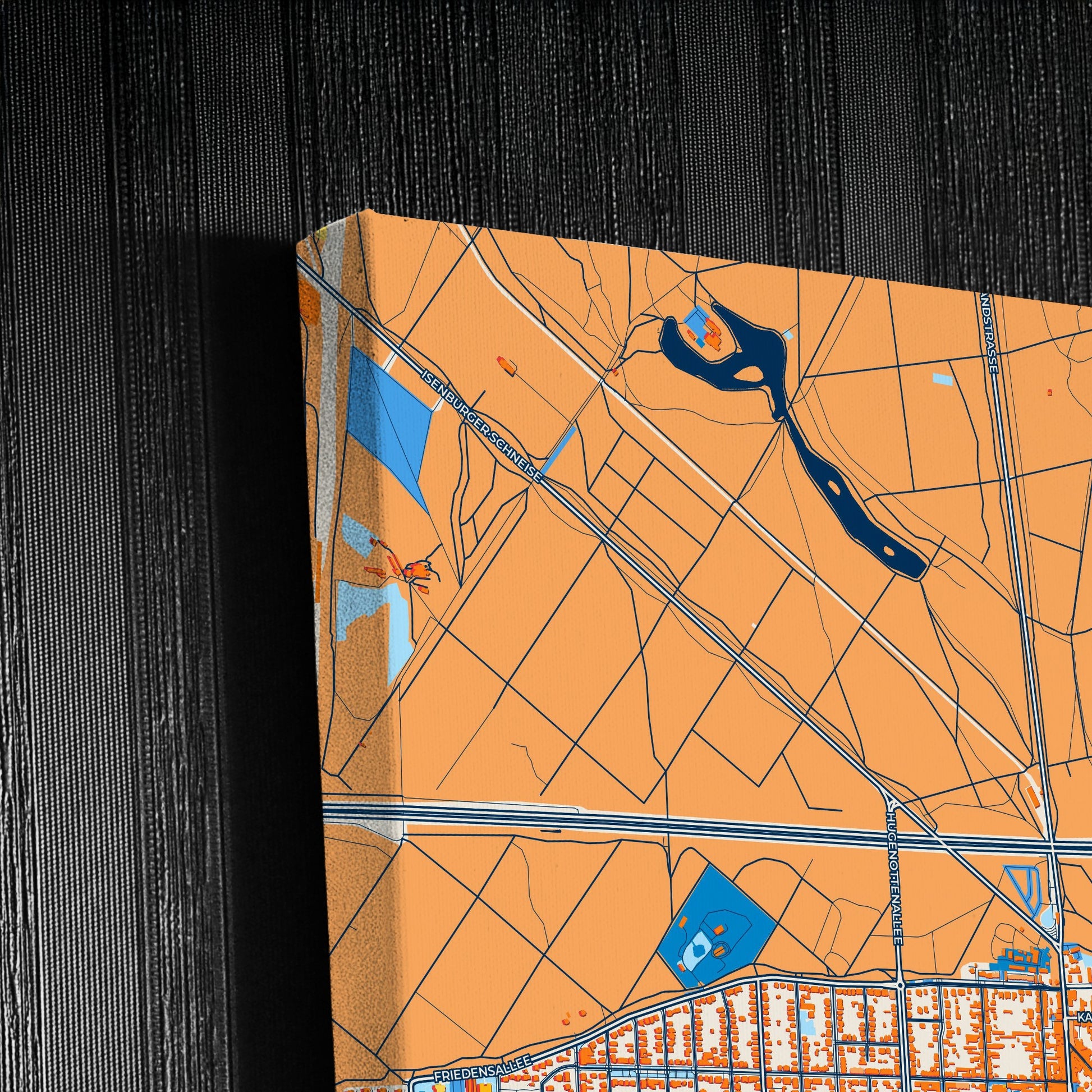 Neu-Isenburg Germany Colorful City Map Canvas Print Detail