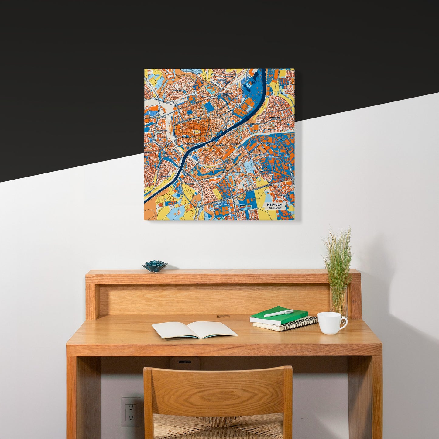 Neu-Ulm Germany Colorful City Map Canvas Print Scene