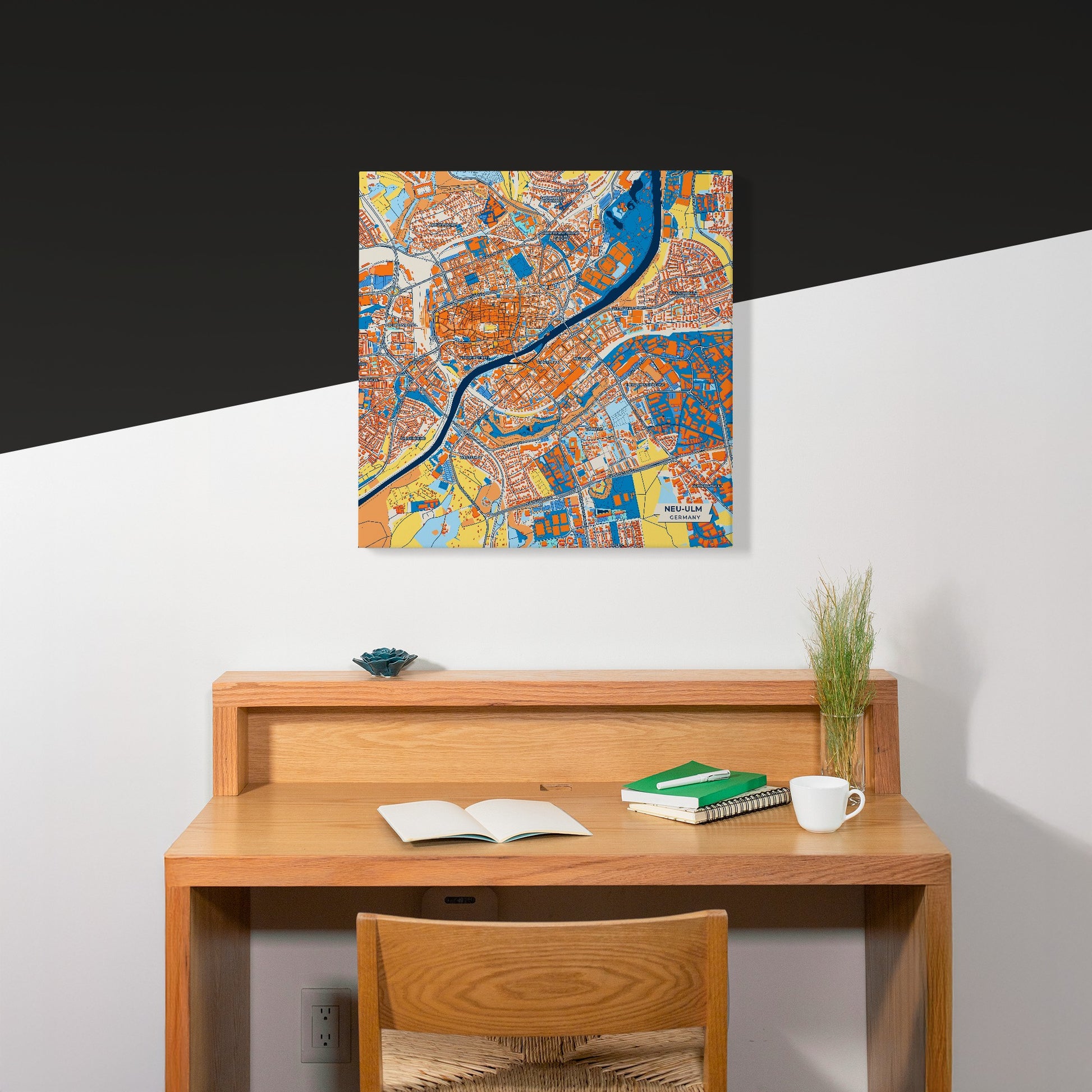 Neu-Ulm Germany Colorful City Map Canvas Print Scene