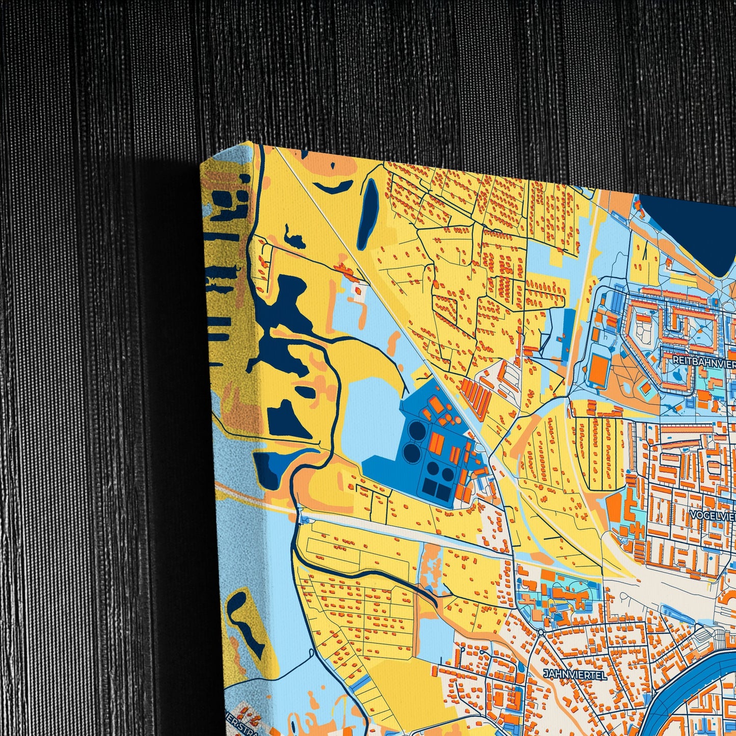 Neubrandenburg Germany Colorful City Map Canvas Print Detail