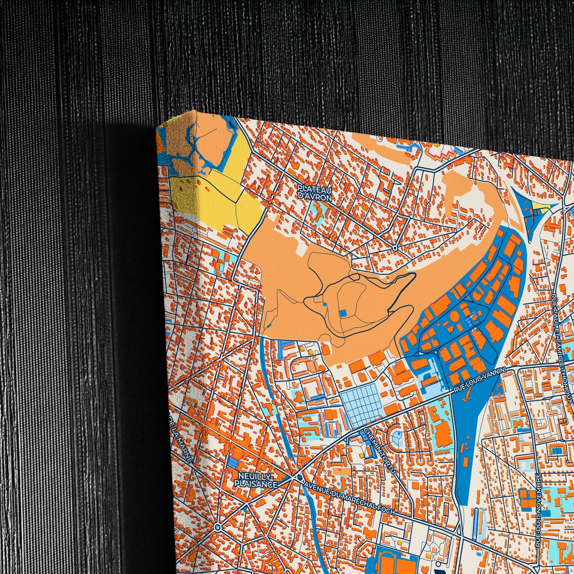 Neuilly-Sur-Marne France Colorful City Map Canvas Print Detail