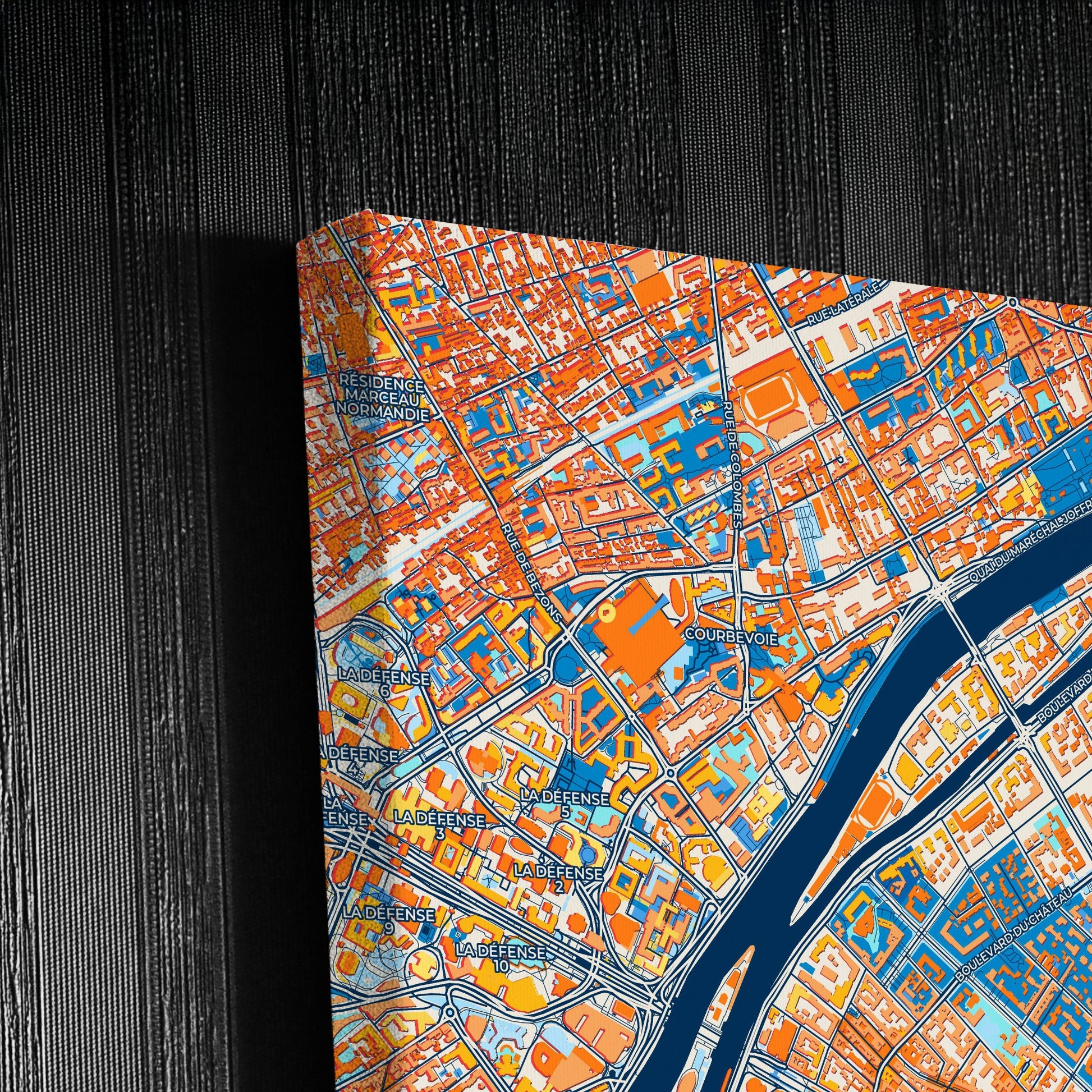 Neuilly-Sur-Seine France Colorful City Map Canvas Print Detail