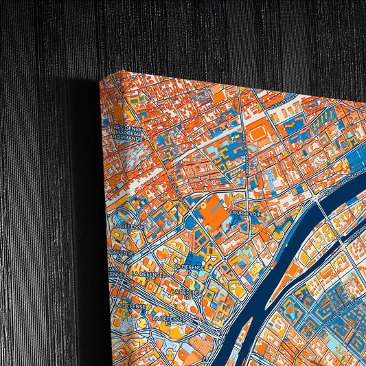 Neuilly-Sur-Seine France Colorful City Map Canvas Print Detail