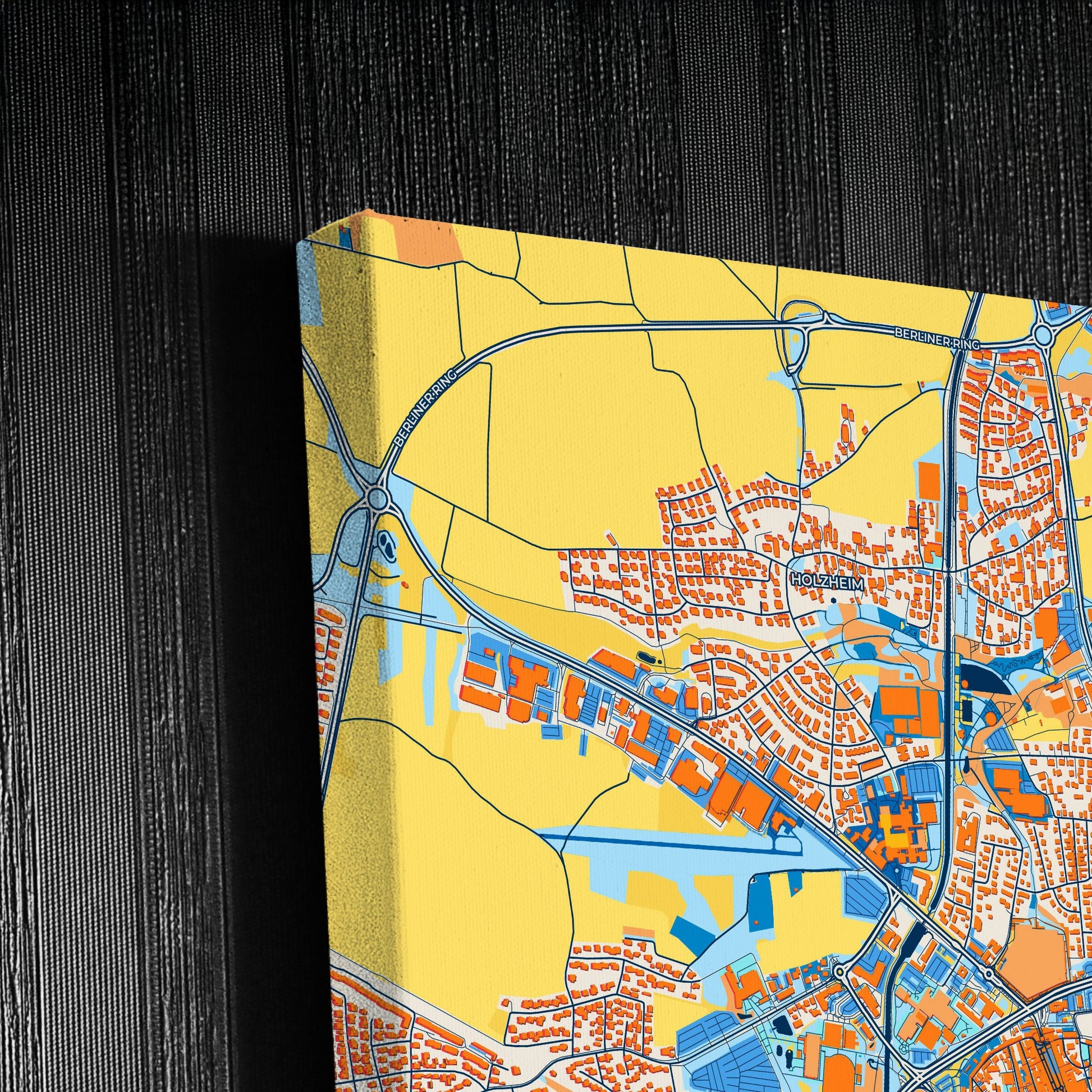 Neumarkt In Der Oberpfalz Germany Colorful City Map Canvas Print Detail