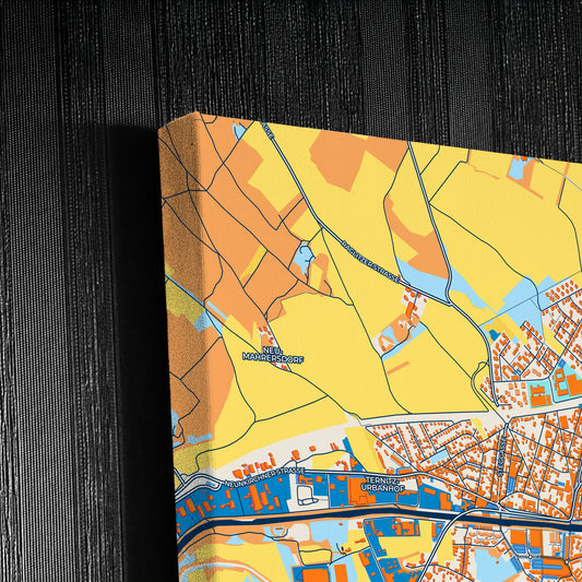 Neunkirchen Austria Colorful City Map Canvas Print Detail
