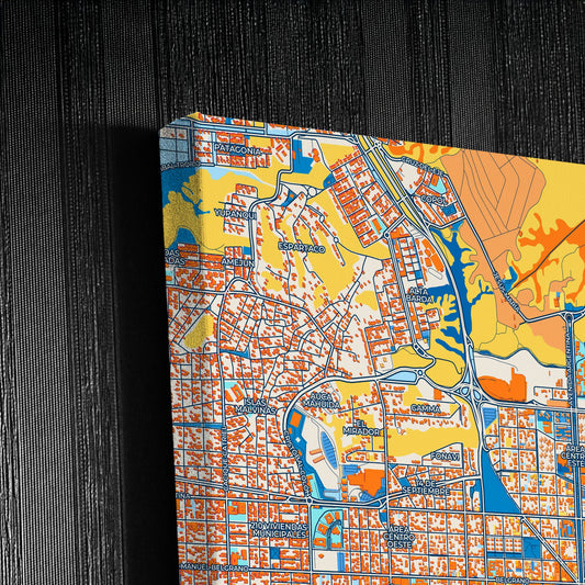 Neuquen Argentina Colorful City Map Canvas Print Detail