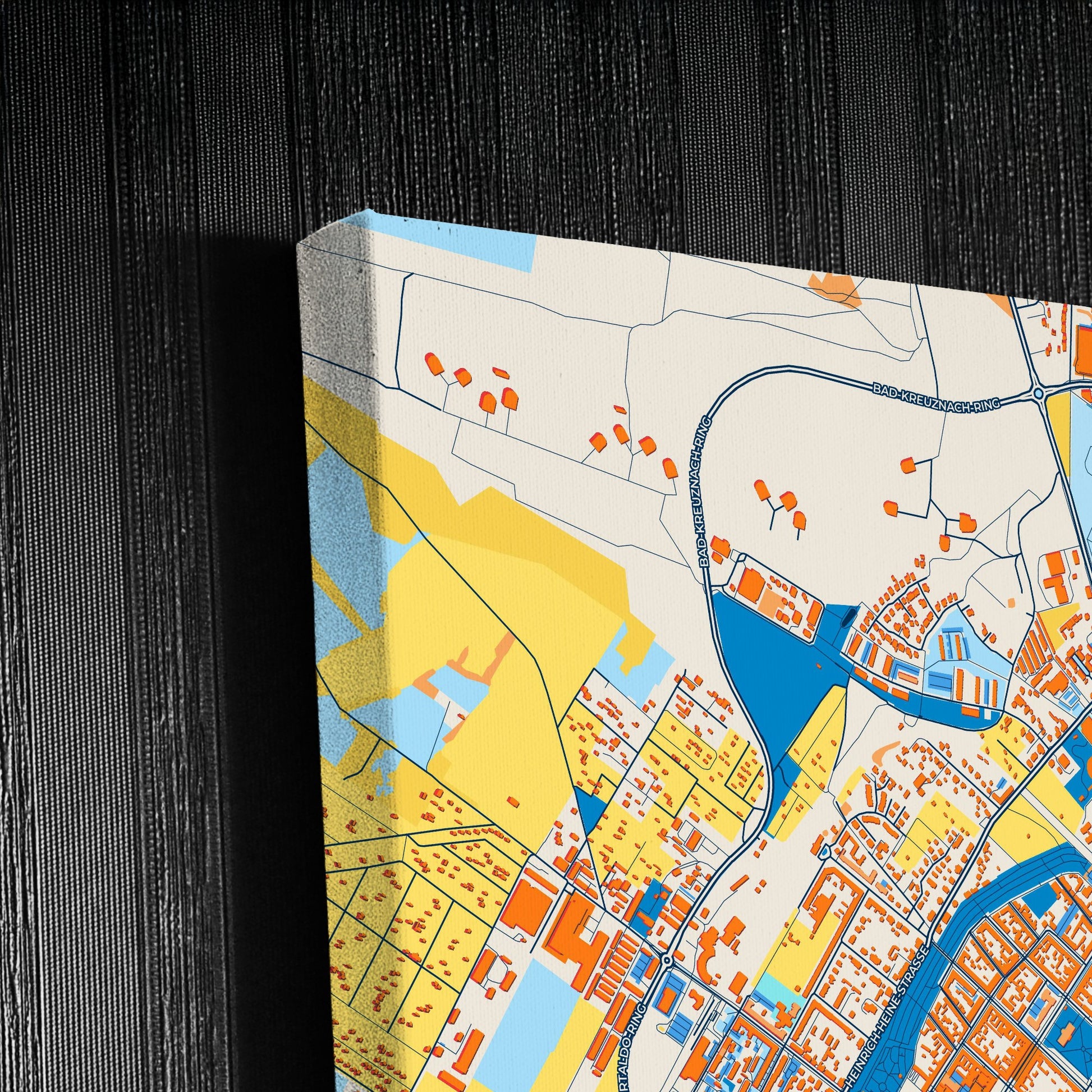Neuruppin Germany Colorful City Map Canvas Print Detail