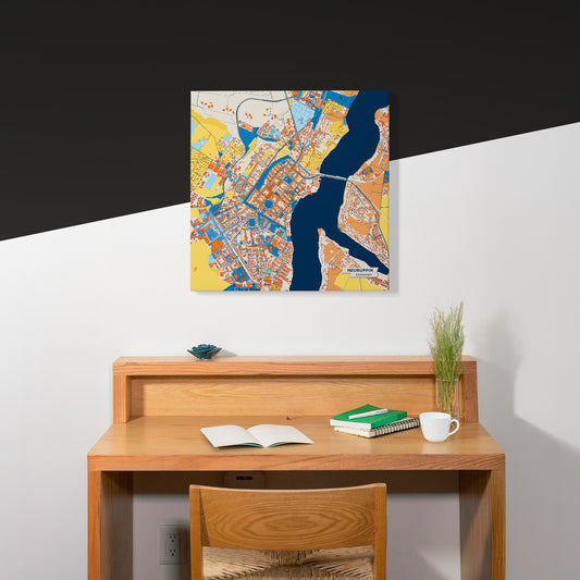 Neuruppin Germany Colorful City Map Canvas Print Scene