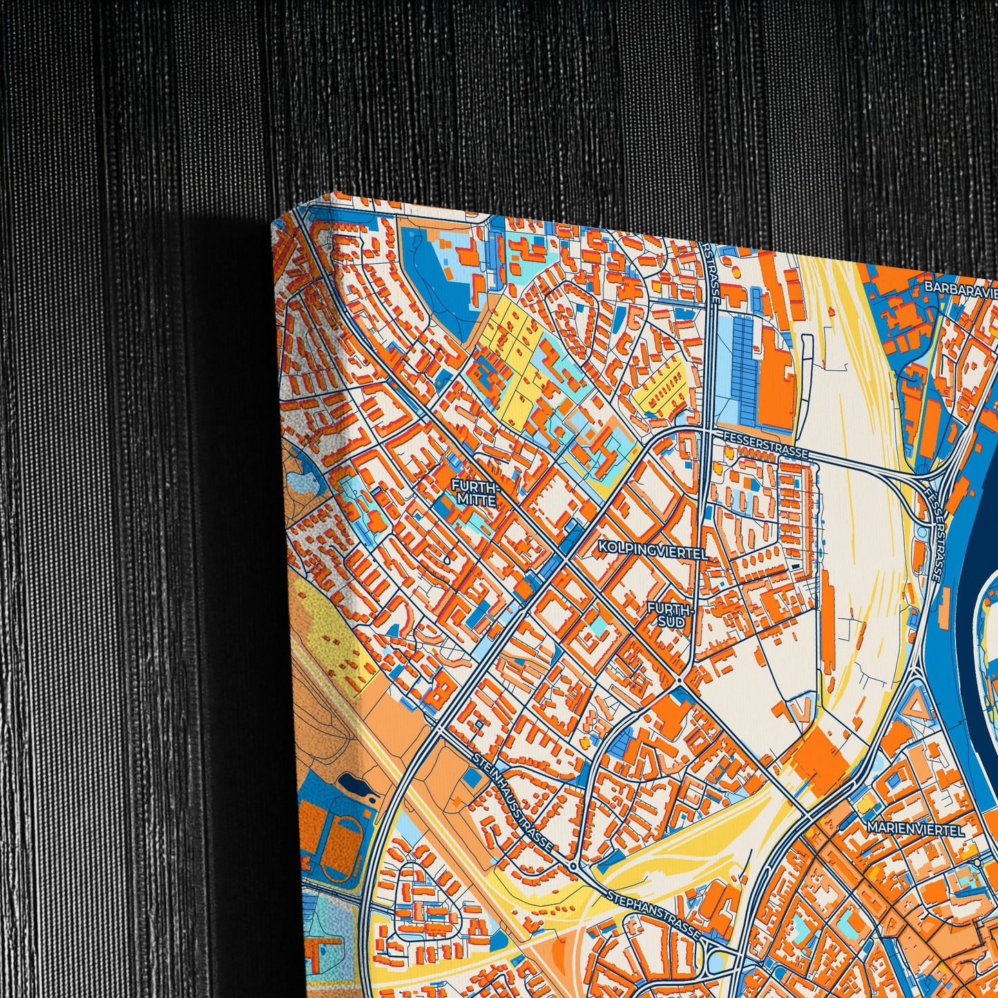 Neuss Germany Colorful City Map Canvas Print Detail