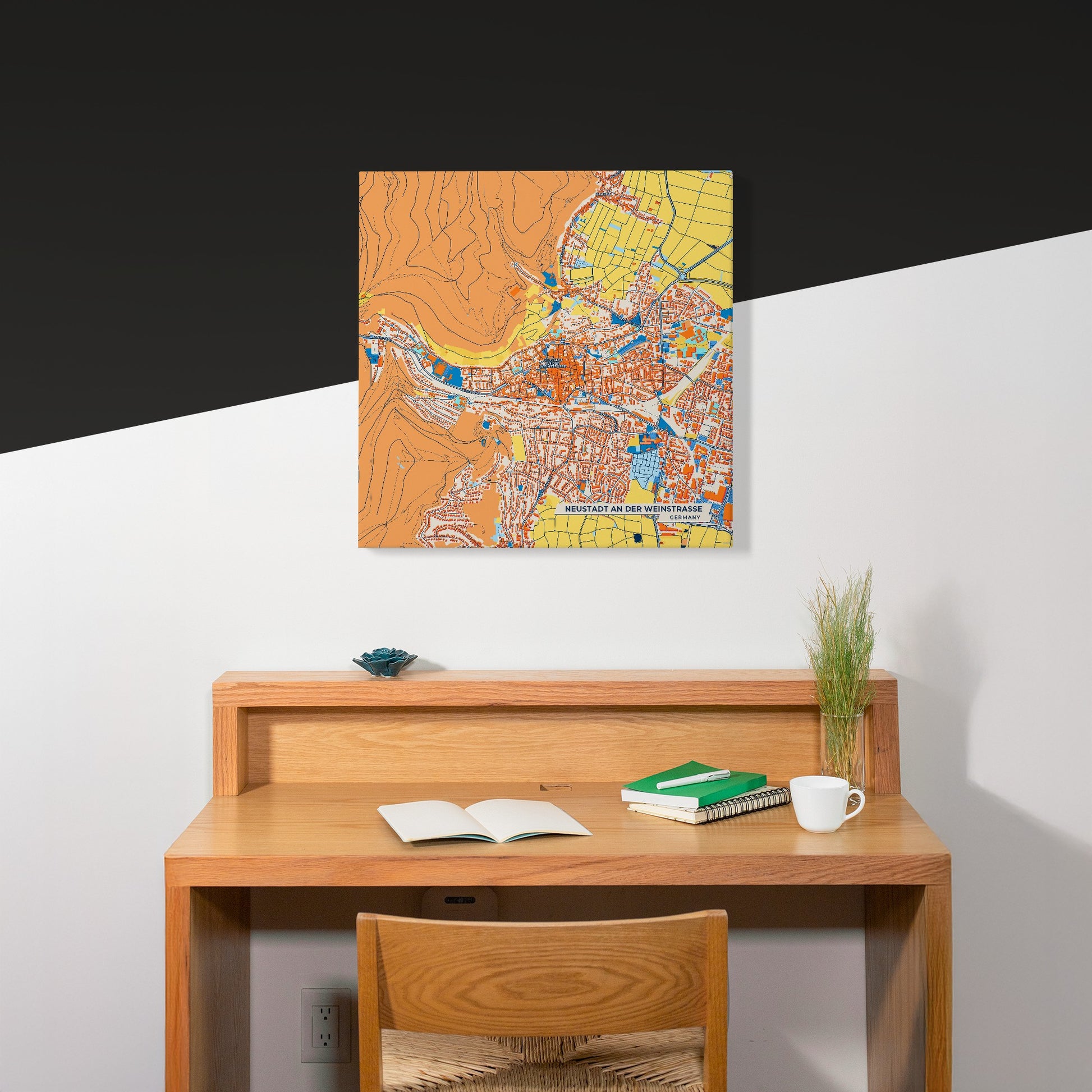 Neustadt An Der Weinstrasse Germany Colorful City Map Canvas Print Scene
