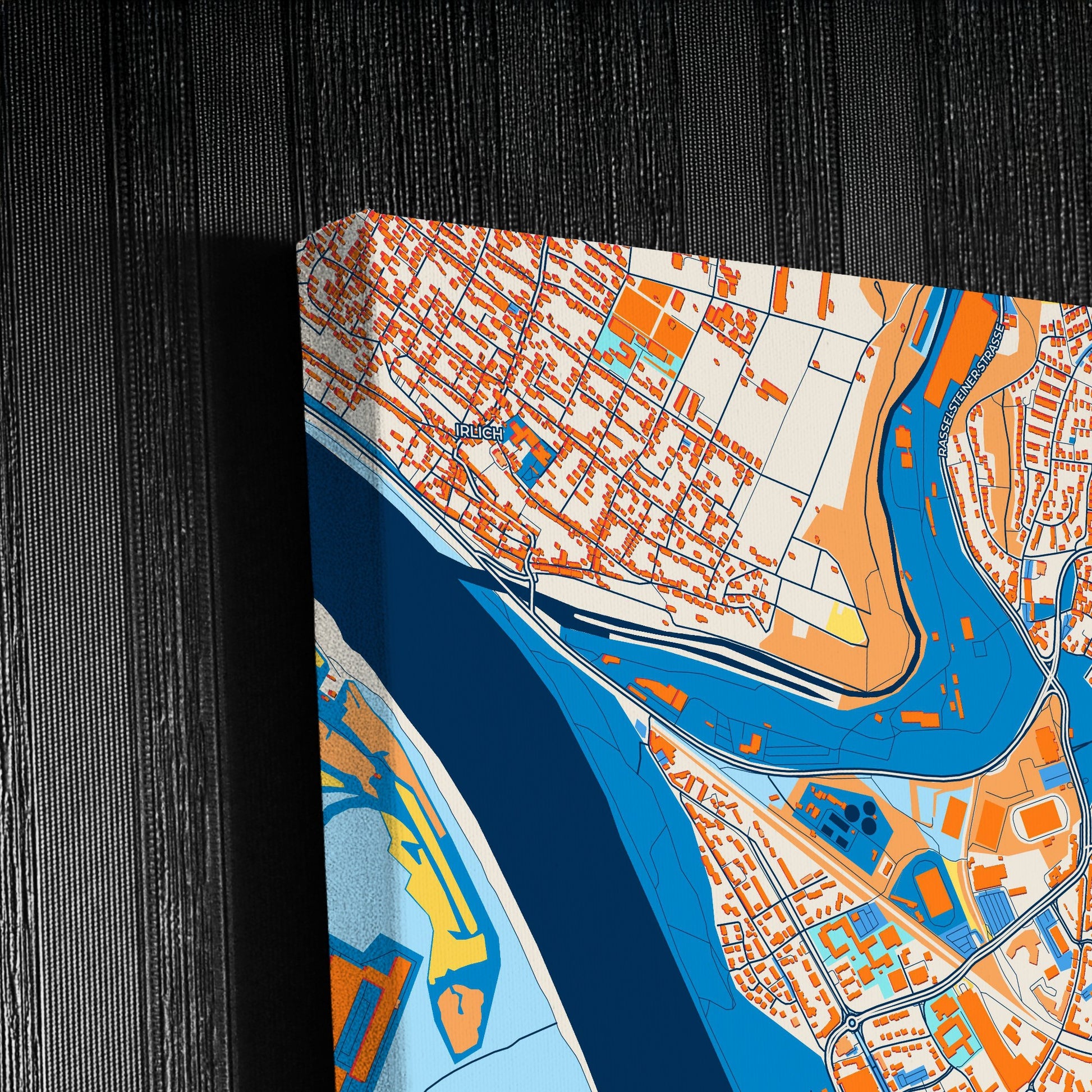 Neuwied Germany Colorful City Map Canvas Print Detail