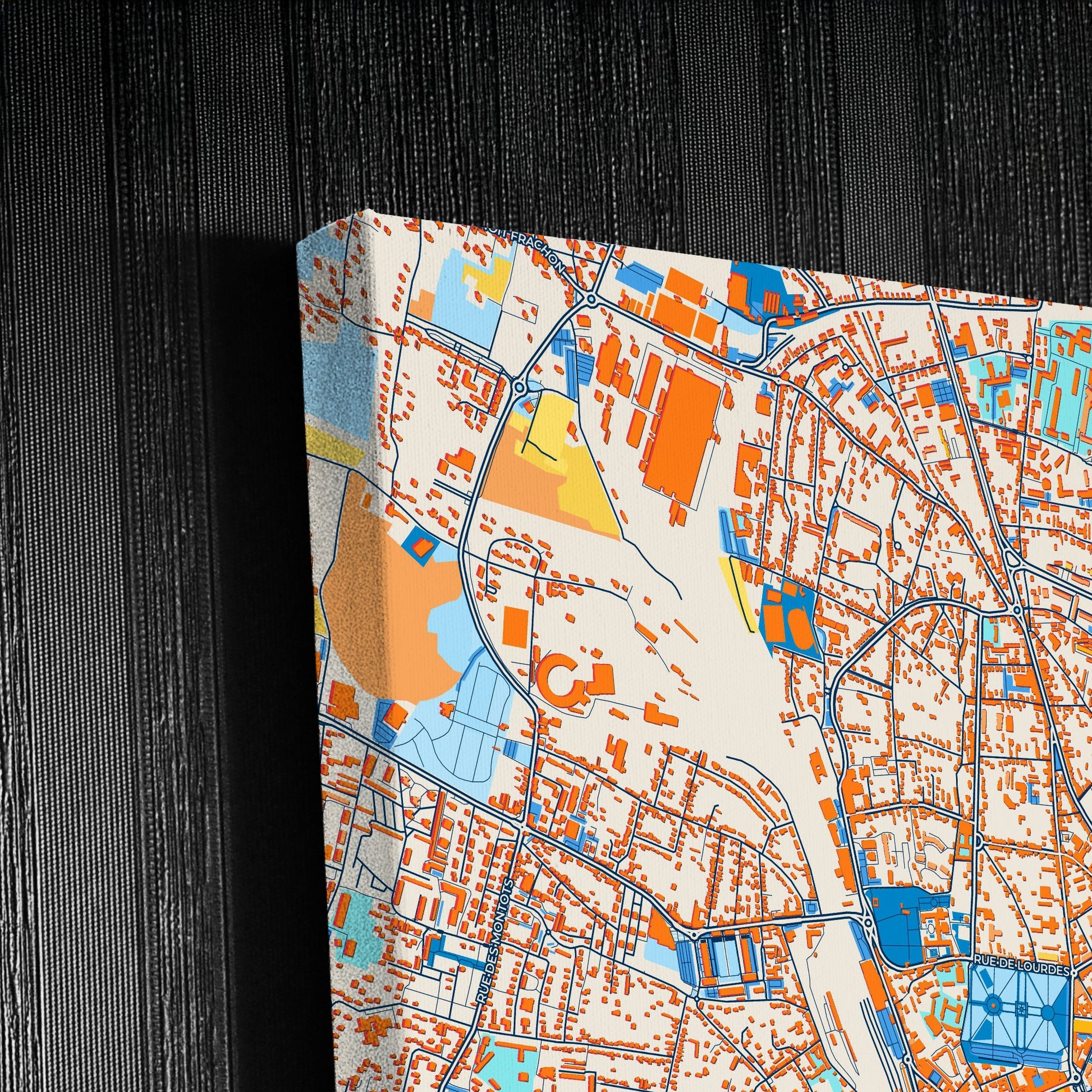Nevers France Colorful City Map Canvas Print Detail