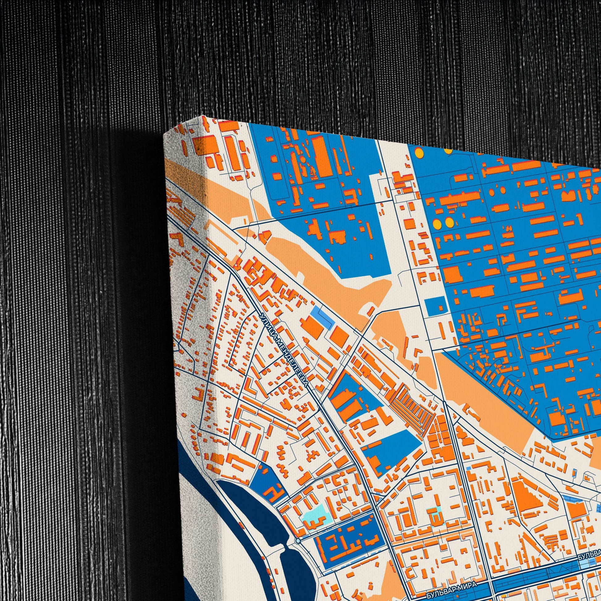 Невинномысск Russia Colorful City Map Canvas Print Detail